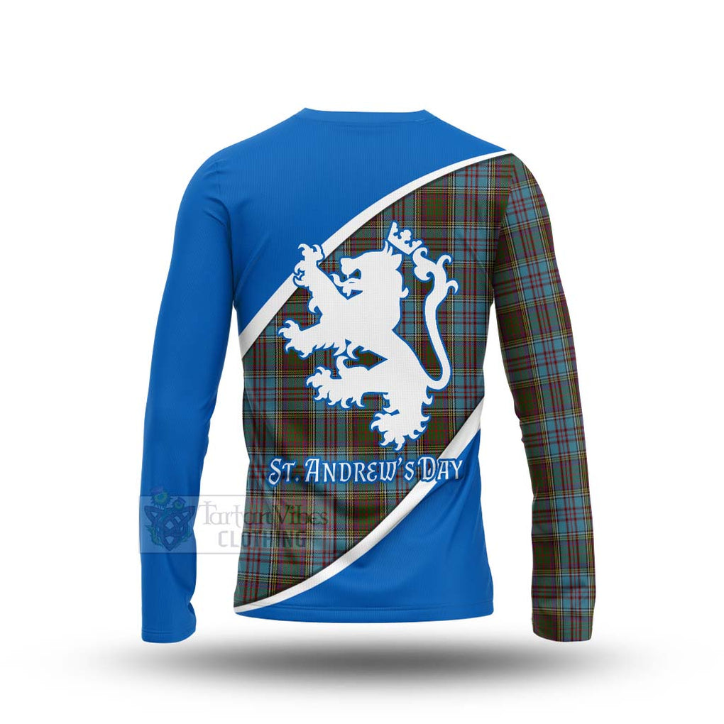 Tartan Vibes Clothing Anderson Family Crest Tartan Long Sleeve T-Shirt Celebrate Saint Andrew's Day in Style