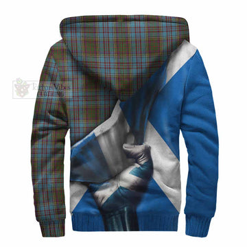 Anderson Tartan Sherpa Hoodie with Family Crest Scotland Patriotic Style