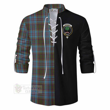 Anderson Tartan Ghillie Kilt Shirt with Family Crest and Half Of Me Style