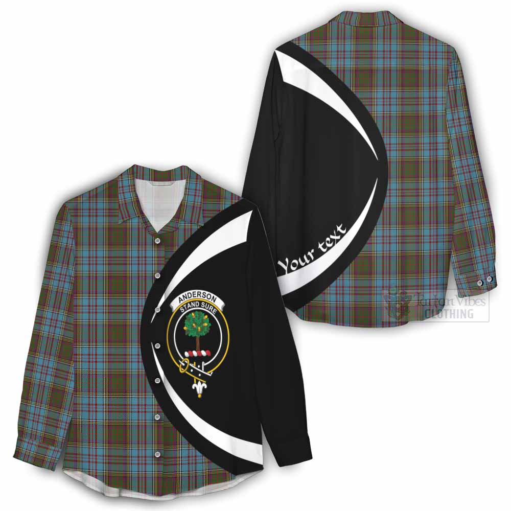 Tartan Vibes Clothing Anderson Tartan Women's Casual Shirt with Family Crest Circle Style