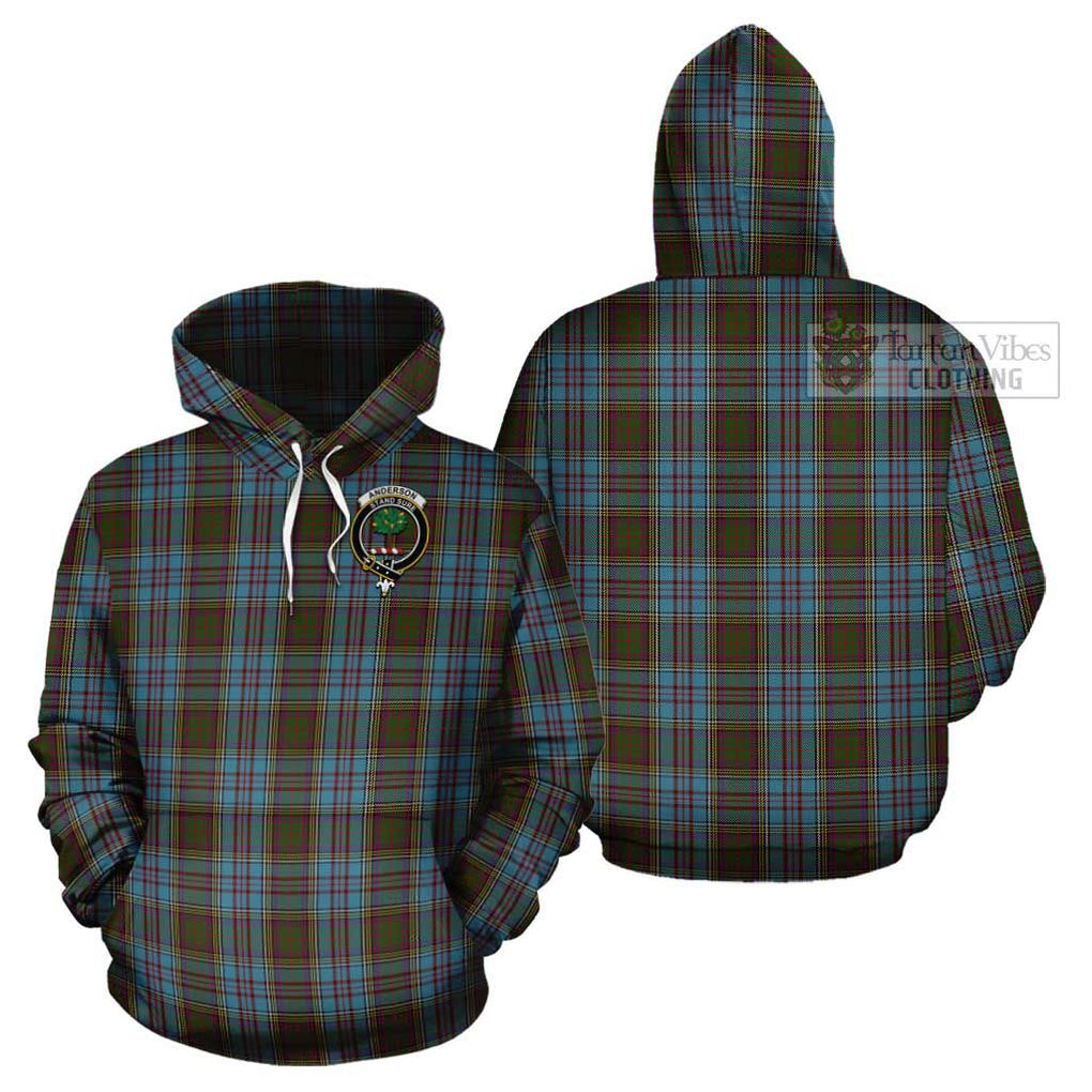 Anderson Tartan Cotton Hoodie with Family Crest Pullover Hoodie - Tartan Vibes Clothing