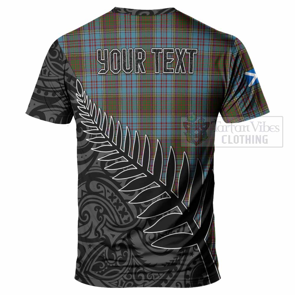 Tartan Vibes Clothing Anderson Crest Tartan T-Shirt with New Zealand Silver Fern Half Style