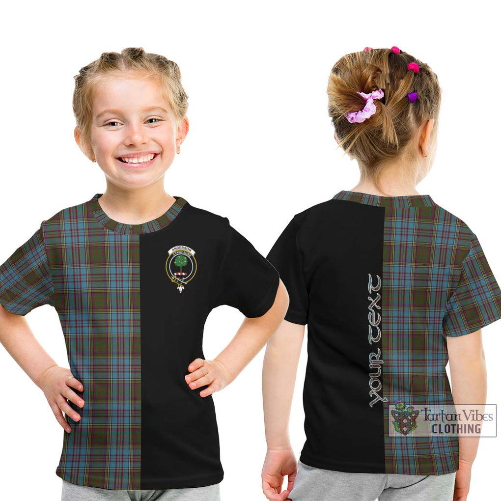 Anderson Tartan Kid T-Shirt with Family Crest and Half Of Me Style - Tartanvibesclothing Shop