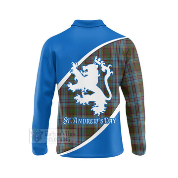 Anderson Family Crest Tartan Long Sleeve Polo Shirt Celebrate Saint Andrew's Day in Style