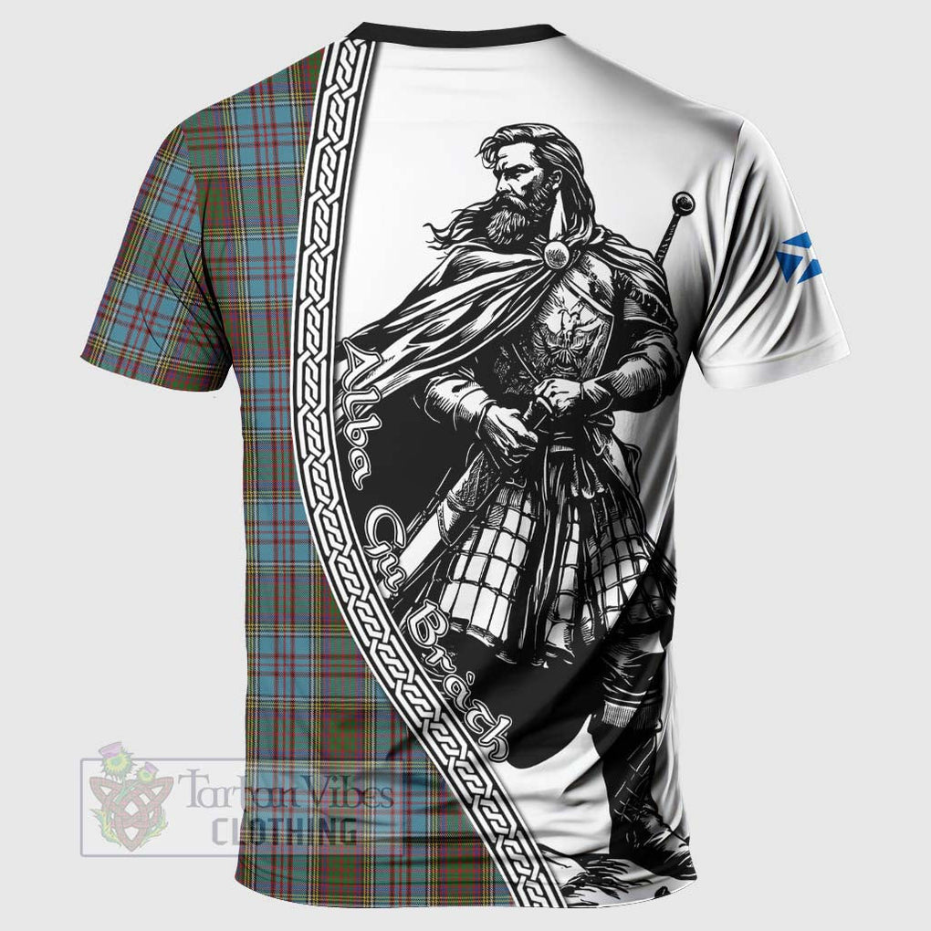 Tartan Vibes Clothing Anderson Tartan Clan Crest T-Shirt with Highlander Warrior Celtic Style