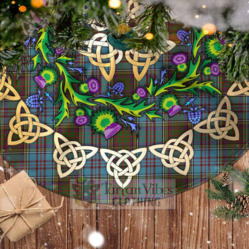 Anderson Tartan Christmas Tree Skirt with Thistle Celtic Knot Style