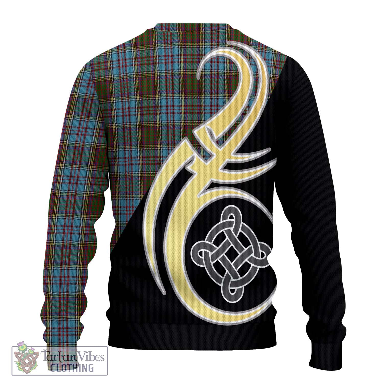 Anderson Tartan Knitted Sweater with Family Crest and Celtic Symbol Style - Tartan Vibes Clothing