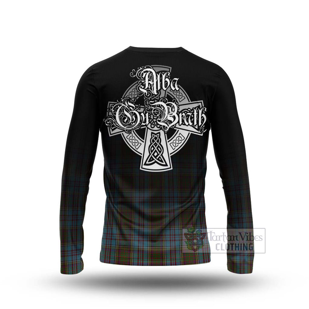 Tartan Vibes Clothing Anderson Tartan Long Sleeve T-Shirt Featuring Alba Gu Brath Family Crest Celtic Inspired