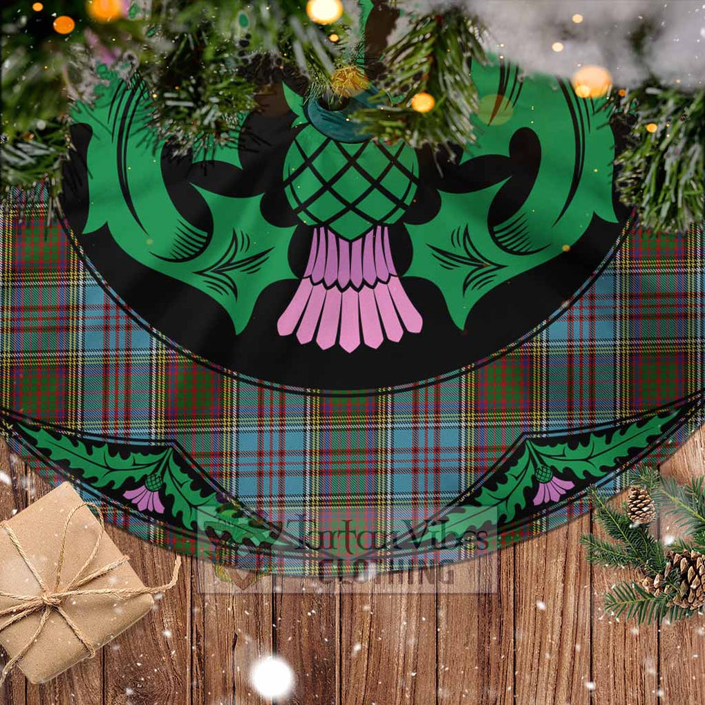 Tartan Vibes Clothing Anderson Tartan Christmas Tree Skirt Scottish Thistle Style