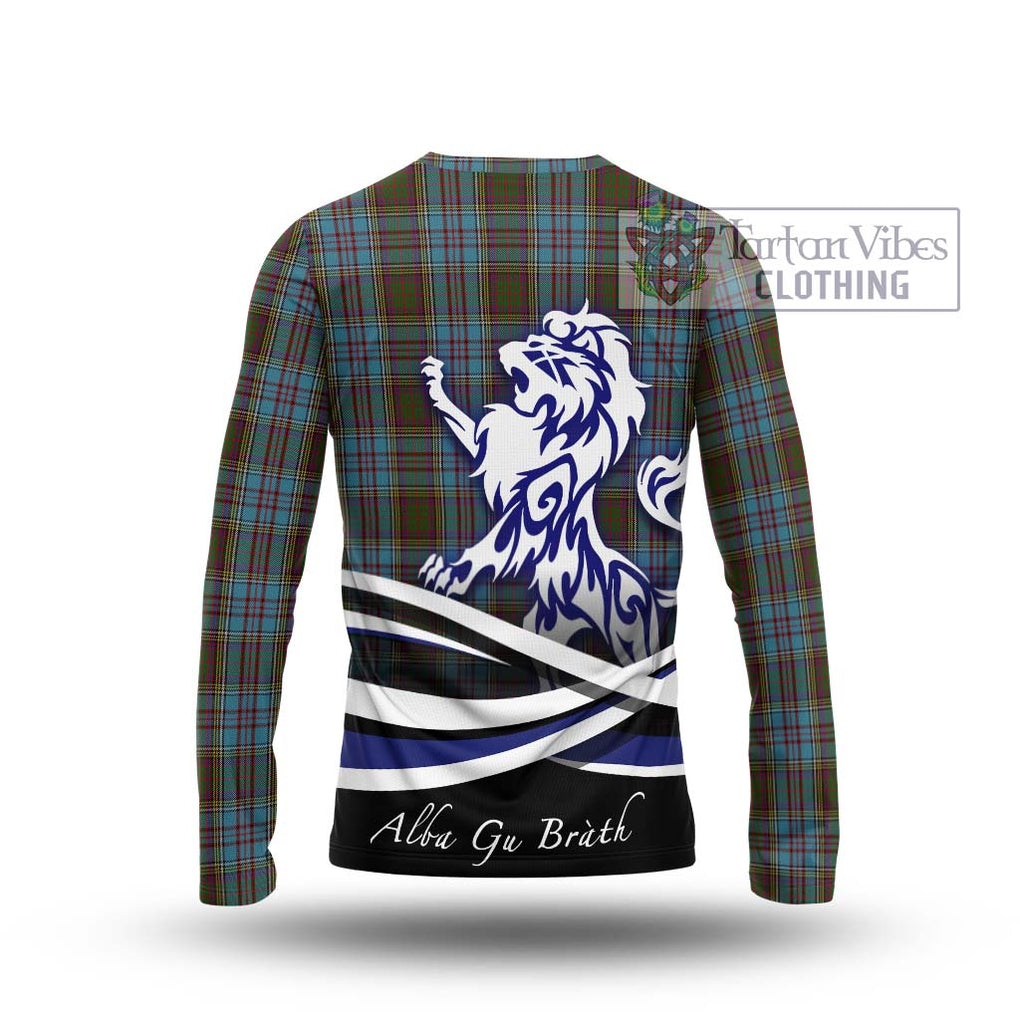 Anderson Tartan Long Sleeve T-Shirt with Alba Gu Brath Regal Lion Emblem - Tartanvibesclothing Shop