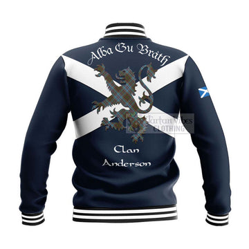 Anderson Tartan Lion Rampant Baseball Jacket  Proudly Display Your Heritage with Alba Gu Brath and Clan Name