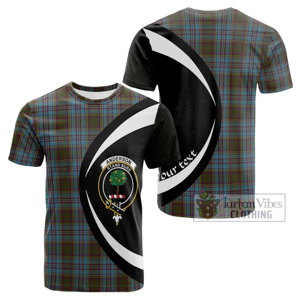 Tartan Vibes Clothing Anderson Tartan Cotton T-shirt with Family Crest Circle Style