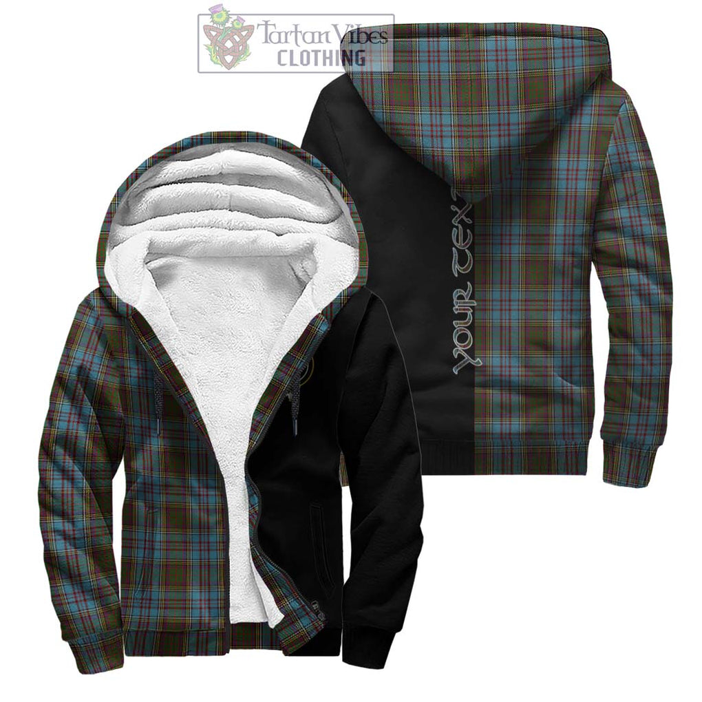 Anderson Tartan Sherpa Hoodie with Family Crest and Half Of Me Style Unisex - Tartanvibesclothing Shop