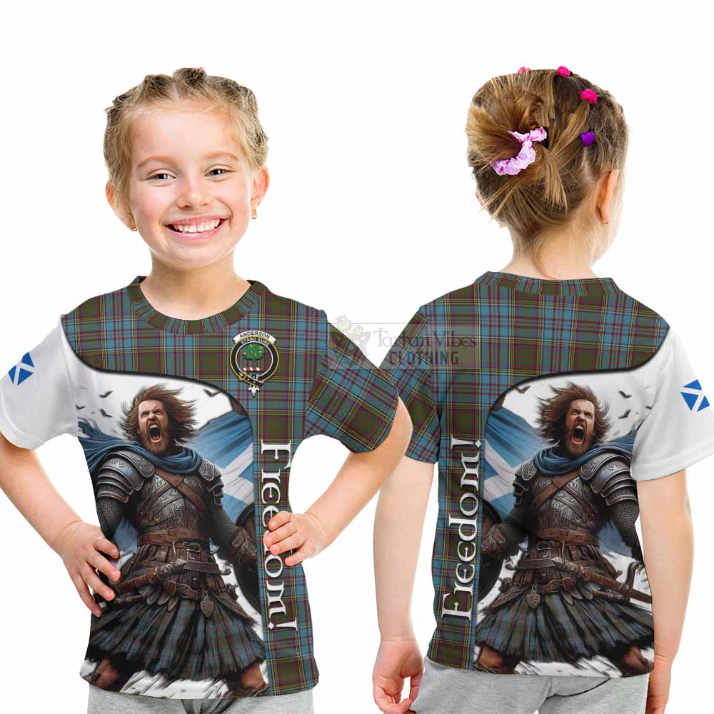 Tartan Vibes Clothing Anderson Crest Tartan Kid T-Shirt Inspired by the Freedom of Scottish Warrior