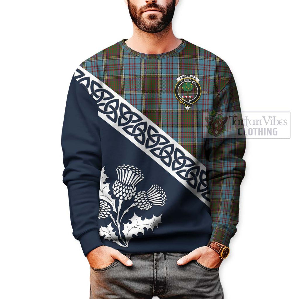 Tartan Vibes Clothing Anderson Tartan Sweatshirt Featuring Thistle and Scotland Map