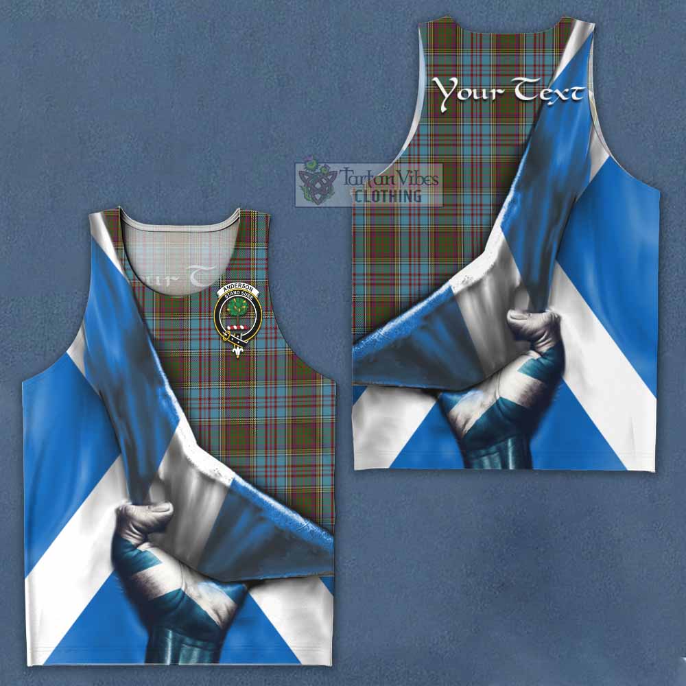 Tartan Vibes Clothing Anderson Tartan Men's Tank Top with Family Crest Scotland Patriotic Style