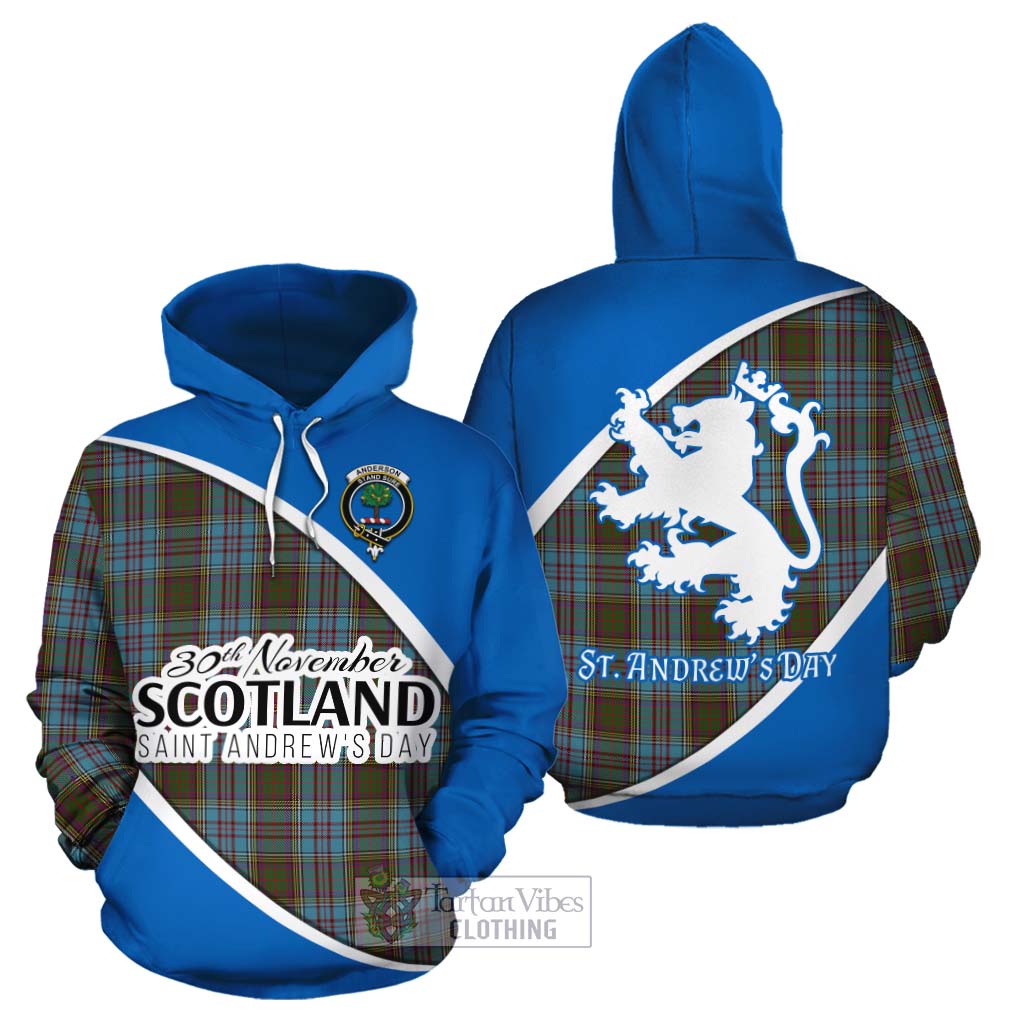 Tartan Vibes Clothing Anderson Family Crest Tartan Cotton Hoodie Celebrate Saint Andrew's Day in Style