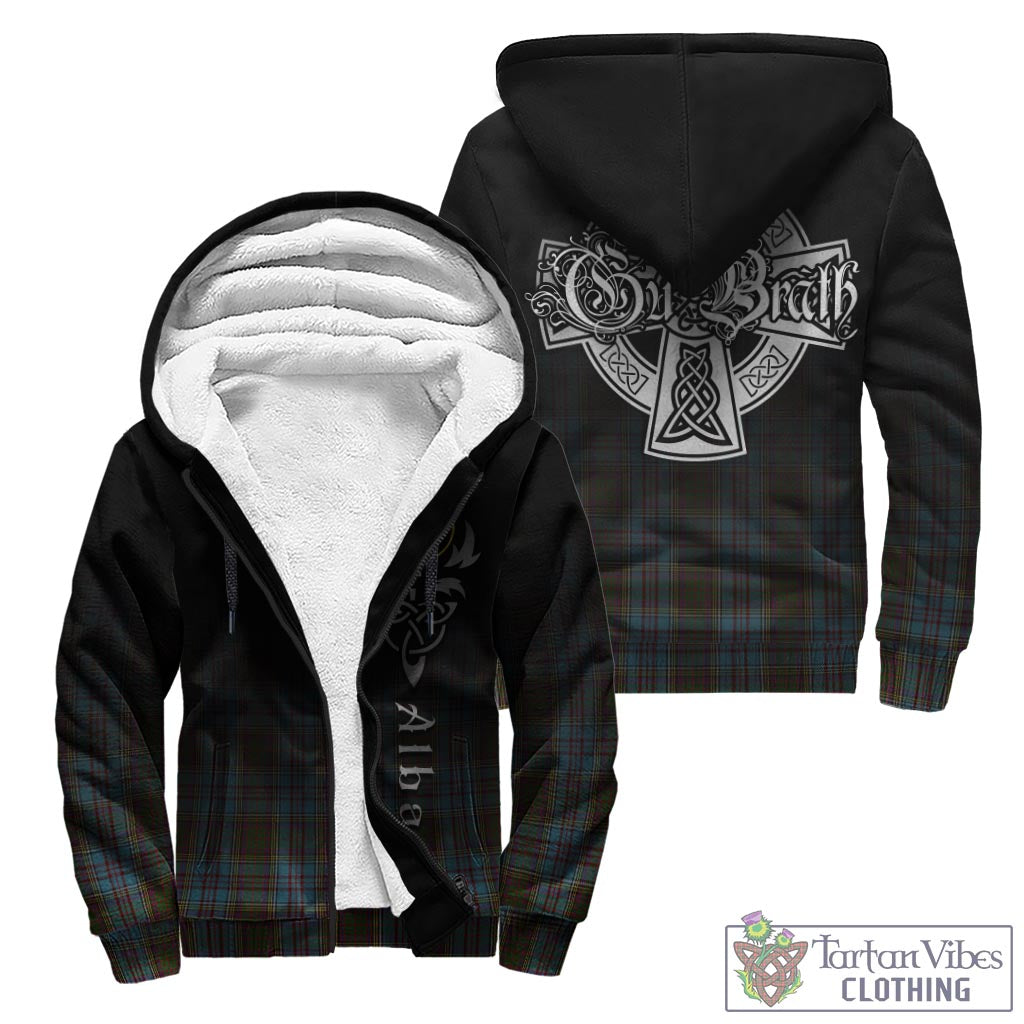 Tartan Vibes Clothing Anderson Tartan Sherpa Hoodie Featuring Alba Gu Brath Family Crest Celtic Inspired