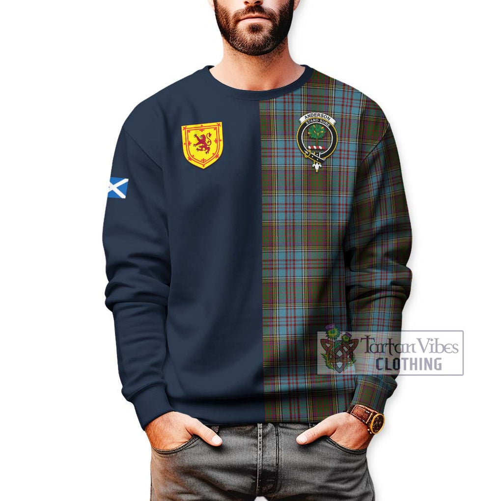 Tartan Vibes Clothing Anderson Tartan Sweatshirt with Scottish Lion Royal Arm Half Style