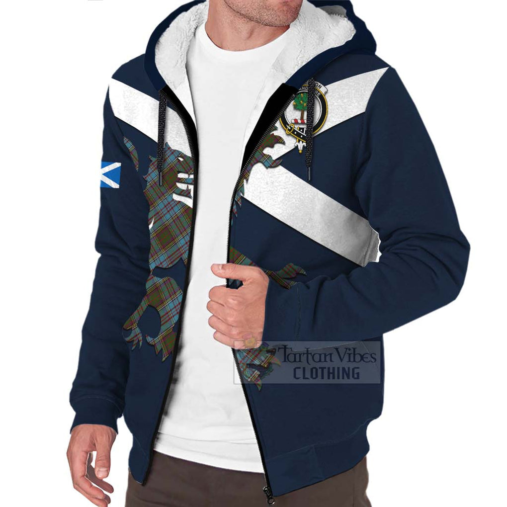 Tartan Vibes Clothing Anderson Tartan Lion Rampant Sherpa Hoodie – Proudly Display Your Heritage with Alba Gu Brath and Clan Name