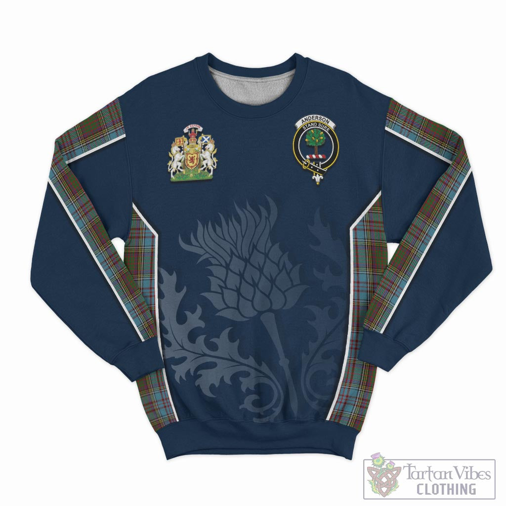 Tartan Vibes Clothing Anderson Tartan Sweatshirt with Family Crest and Scottish Thistle Vibes Sport Style