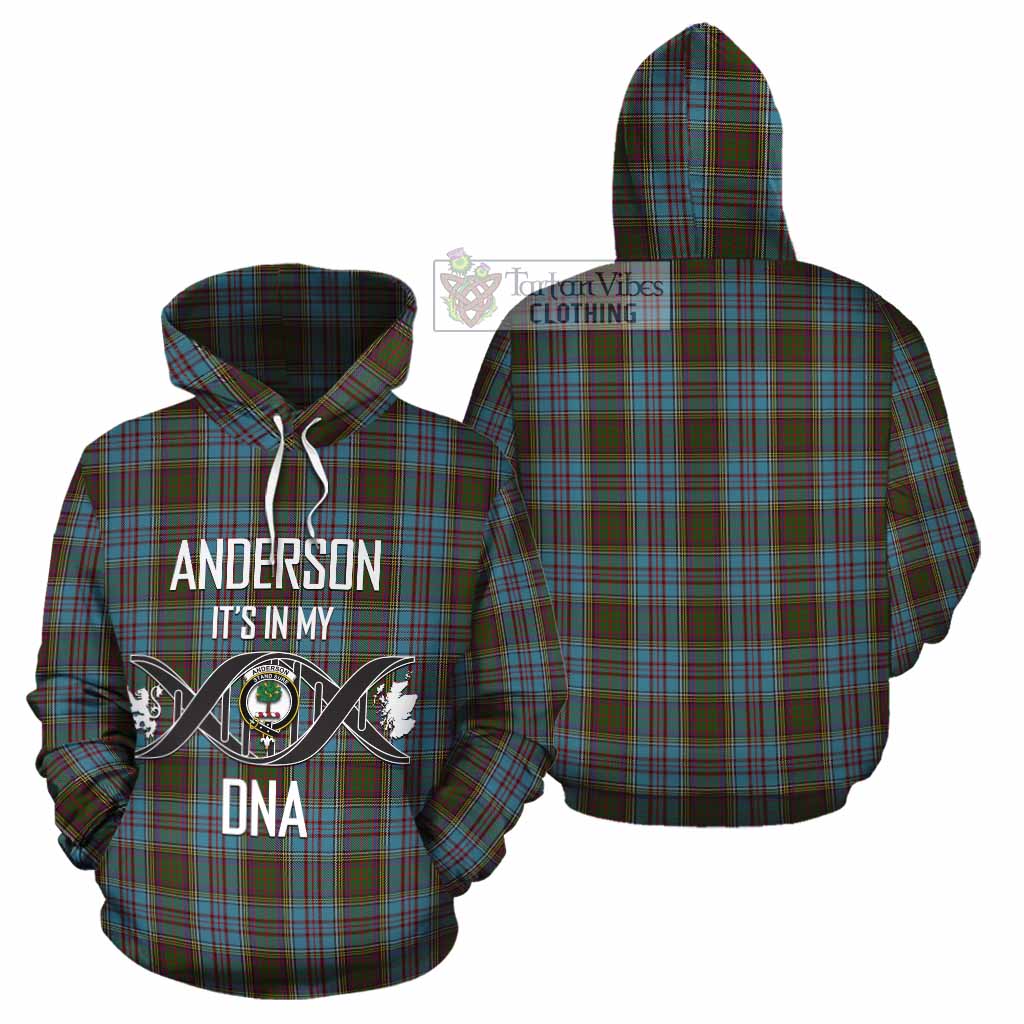 Tartan Vibes Clothing Anderson Tartan Cotton Hoodie with Family Crest DNA In Me Style