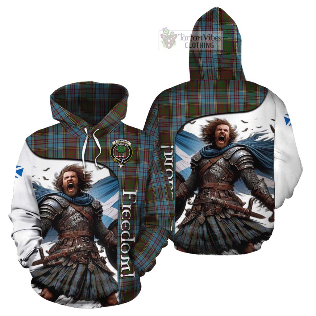 Tartan Vibes Clothing Anderson Crest Tartan Cotton Hoodie Inspired by the Freedom of Scottish Warrior