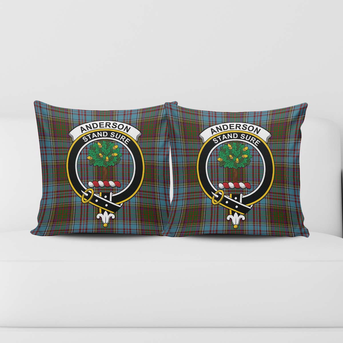 Anderson Tartan Pillow Cover with Family Crest - Tartanvibesclothing