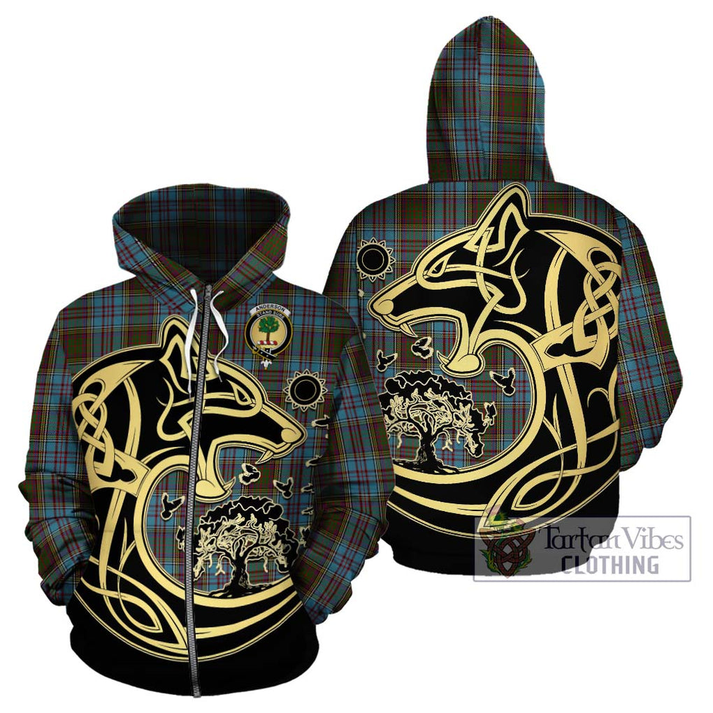 Anderson Tartan Hoodie with Family Crest Celtic Wolf Style - Tartan Vibes Clothing