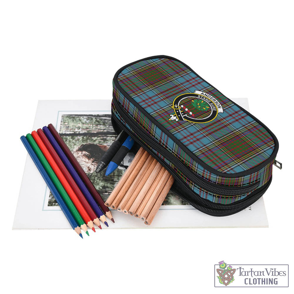 Tartan Vibes Clothing Anderson Tartan Pen and Pencil Case with Family Crest