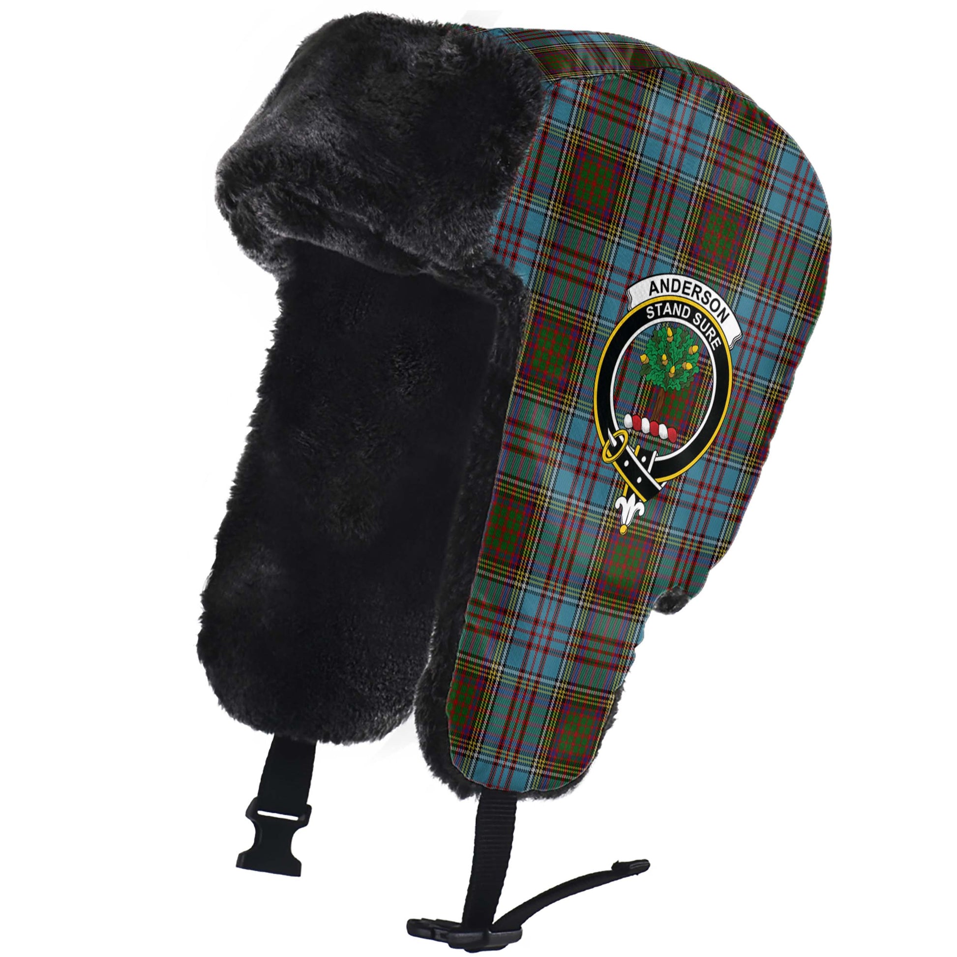 Anderson Tartan Winter Trapper Hat with Family Crest - Tartanvibesclothing