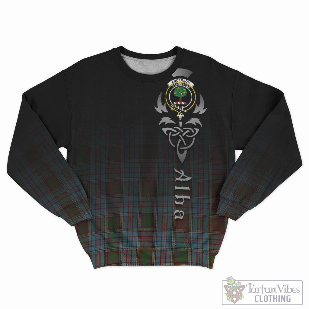 Tartan Vibes Clothing Anderson Tartan Sweatshirt Featuring Alba Gu Brath Family Crest Celtic Inspired