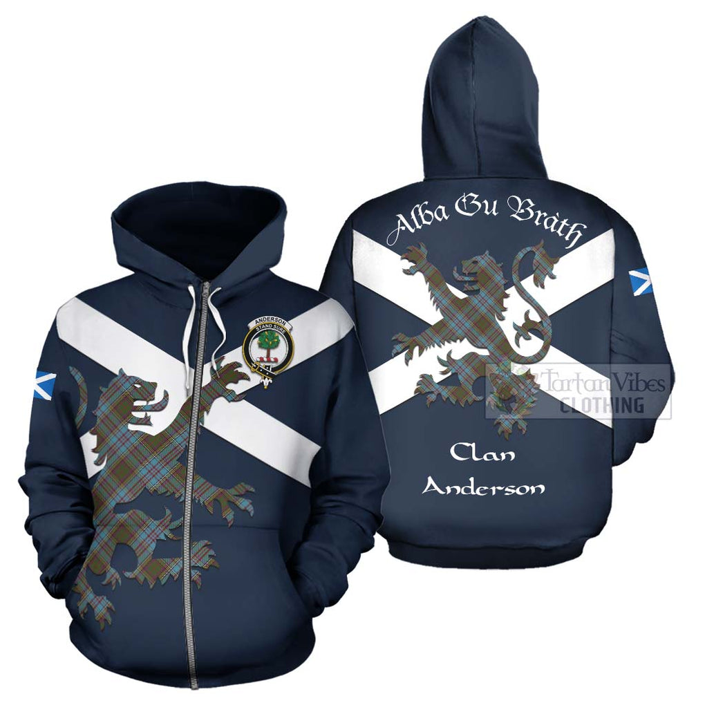 Tartan Vibes Clothing Anderson Tartan Lion Rampant Hoodie – Proudly Display Your Heritage with Alba Gu Brath and Clan Name