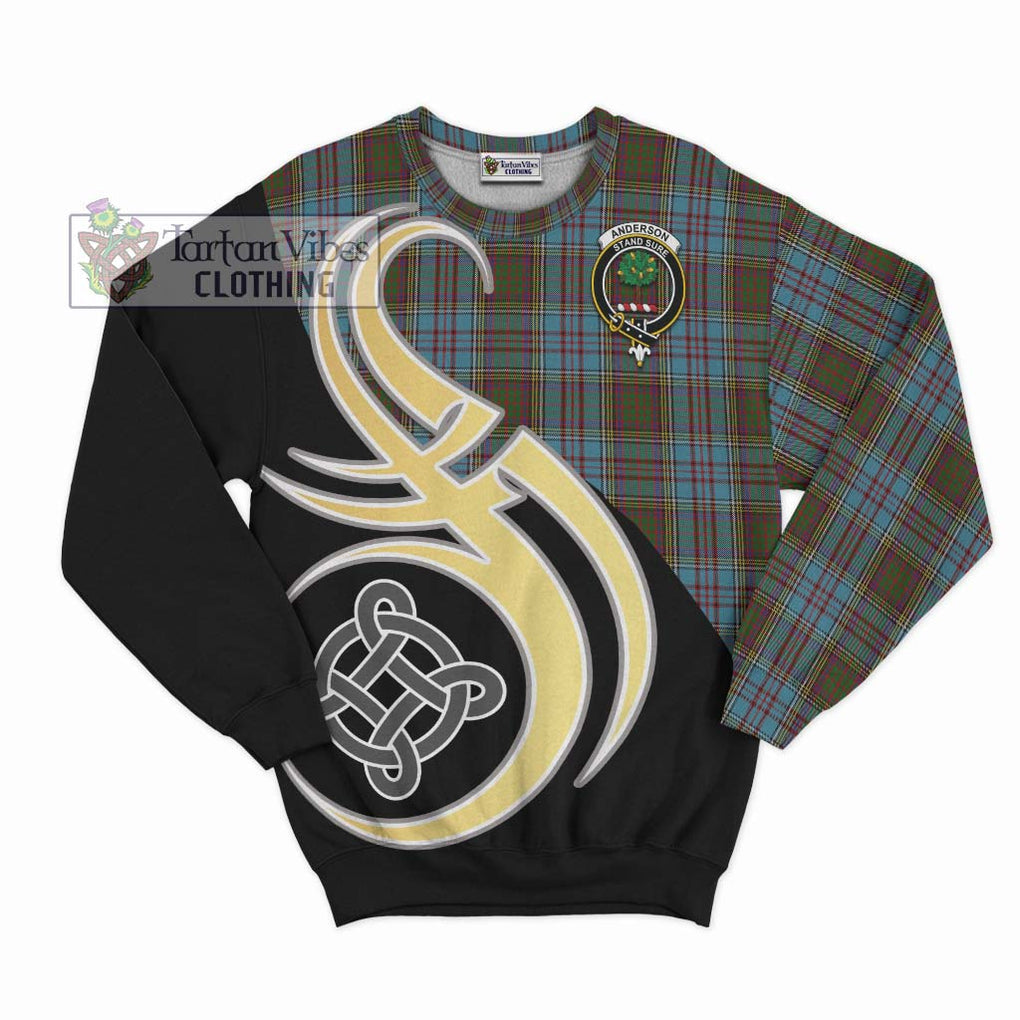 Anderson Tartan Sweatshirt with Family Crest and Celtic Symbol Style - Tartan Vibes Clothing