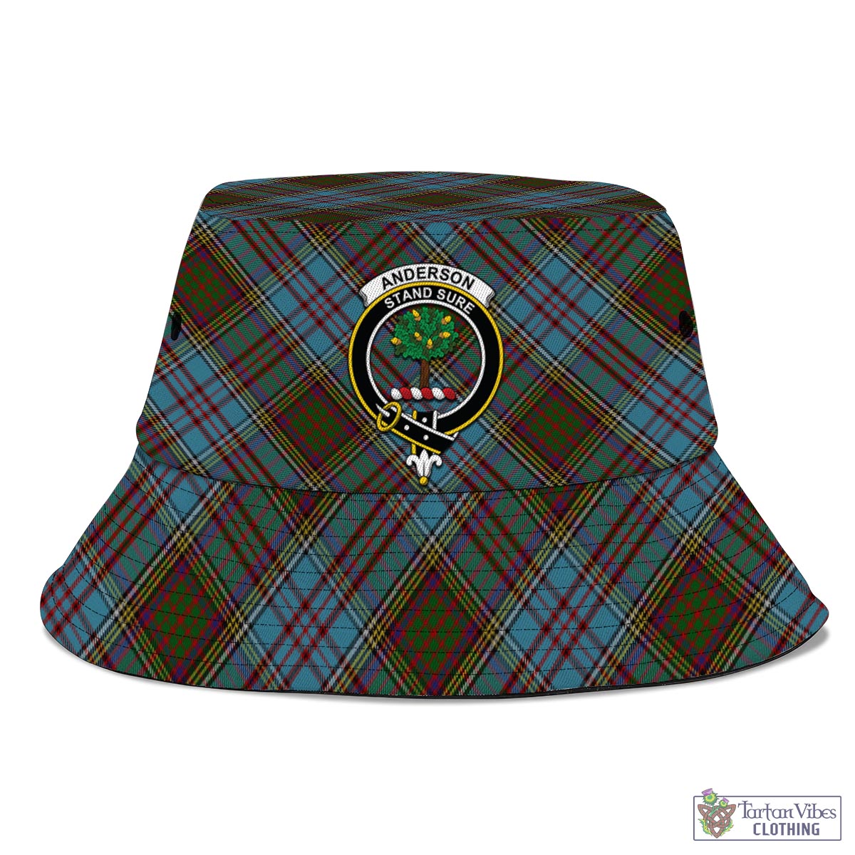 Tartan Vibes Clothing Anderson Tartan Bucket Hat with Family Crest