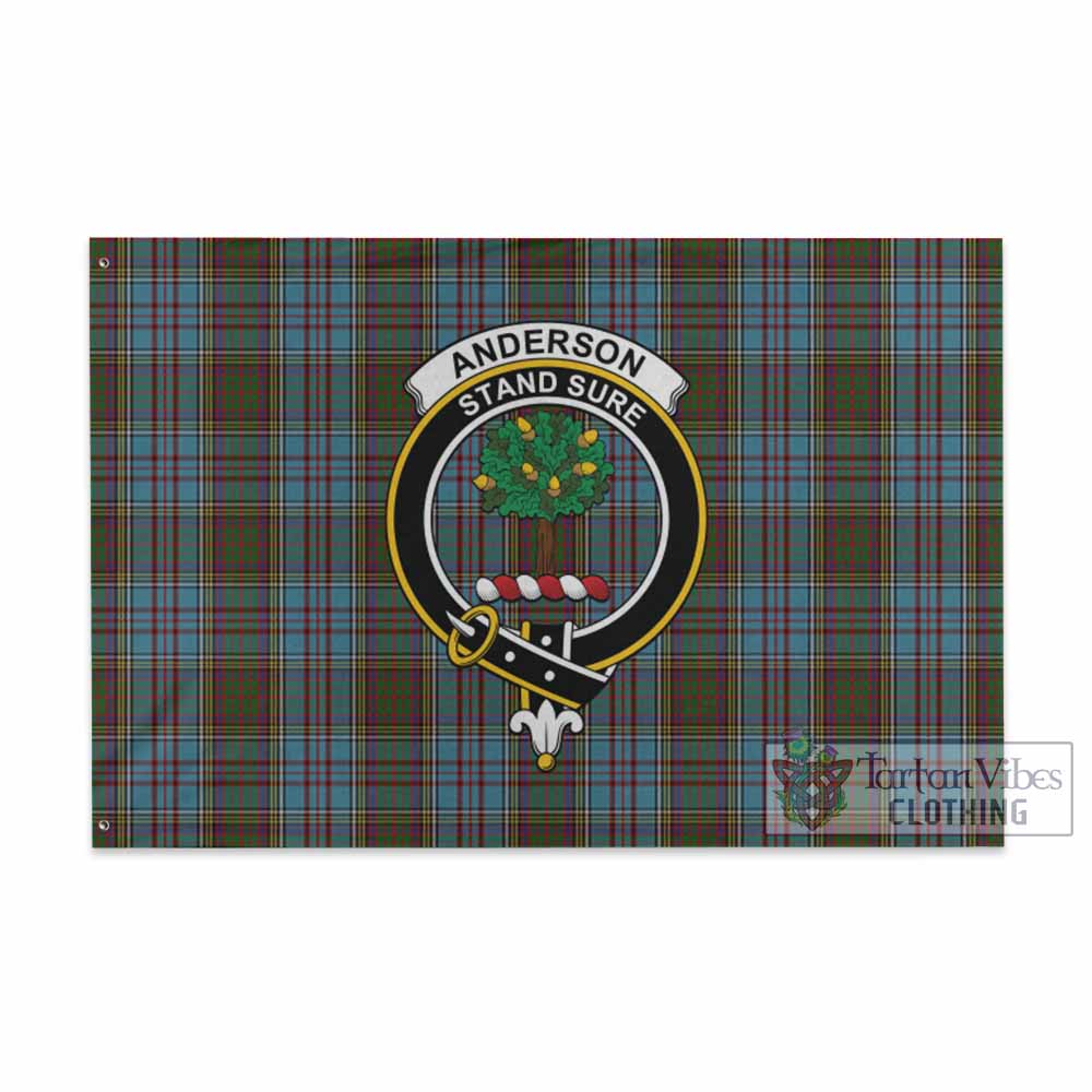 Tartan Vibes Clothing Anderson Tartan House Flag with Family Crest