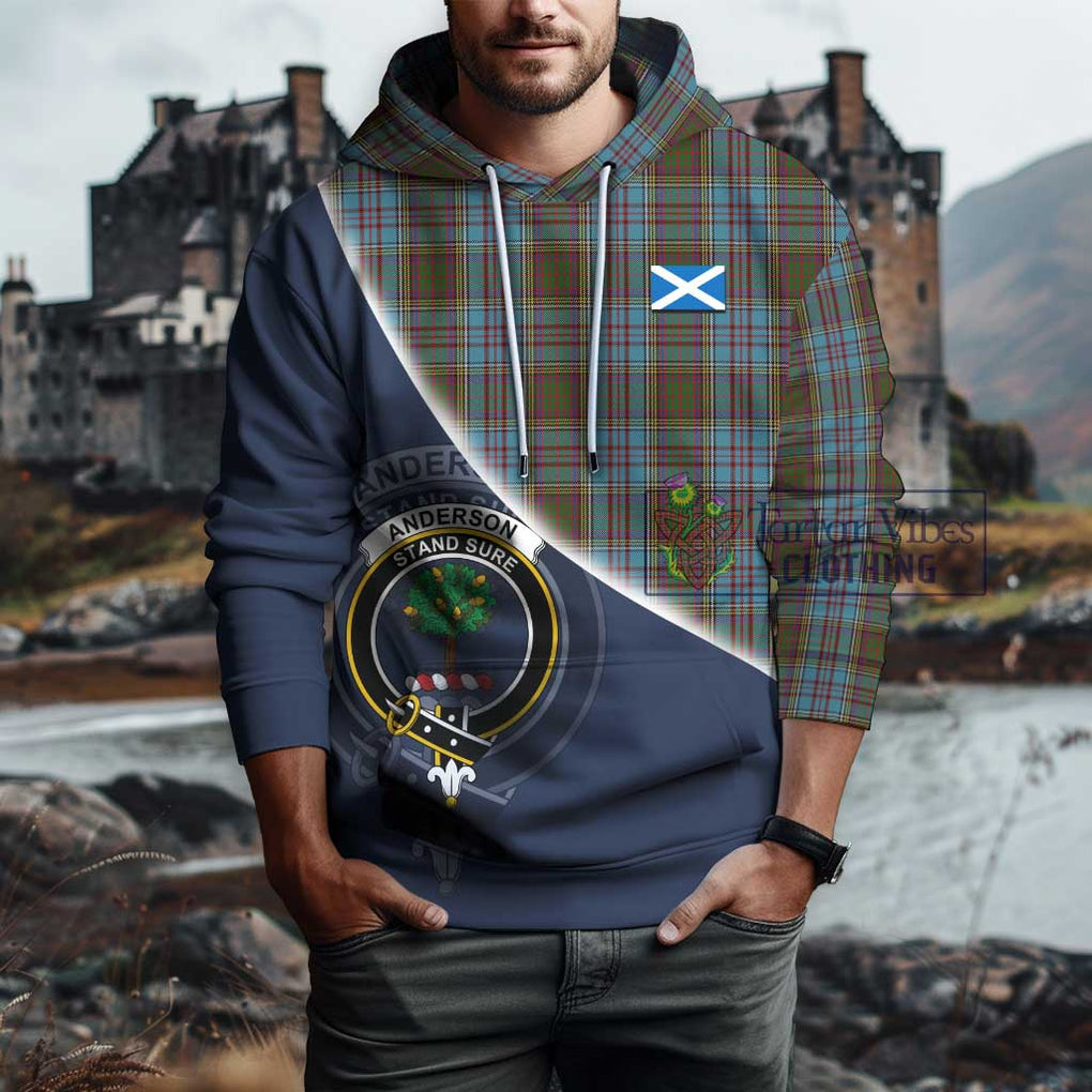 Anderson Tartan Hoodie with Personalised National Flag and Family Crest Half Style - Tartanvibesclothing Shop