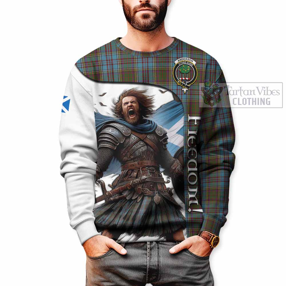 Tartan Vibes Clothing Anderson Crest Tartan Sweatshirt Inspired by the Freedom of Scottish Warrior