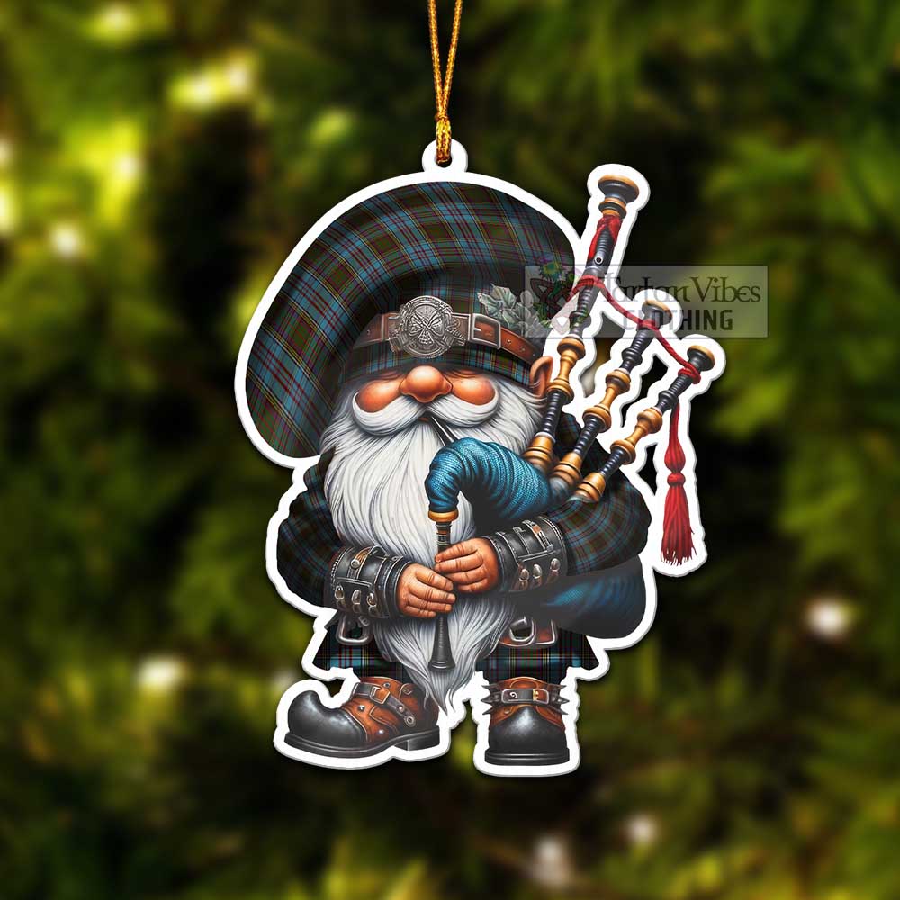 Tartan Vibes Clothing Anderson Tartan Badpiper Gnome Christmas Ornament