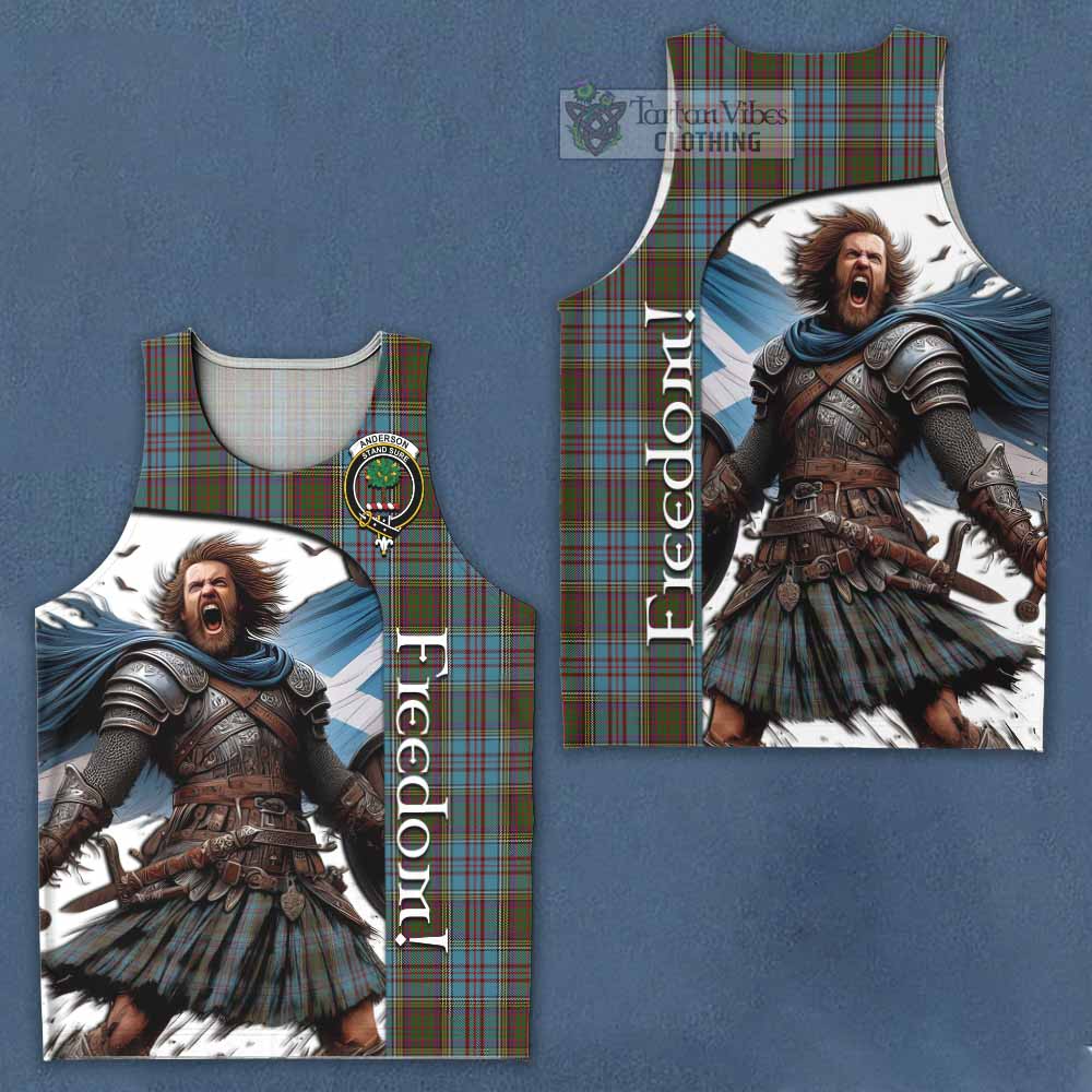 Tartan Vibes Clothing Anderson Crest Tartan Men's Tank Top Inspired by the Freedom of Scottish Warrior