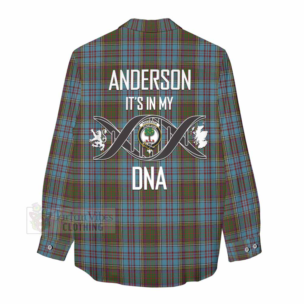 Tartan Vibes Clothing Anderson Tartan Women's Casual Shirt with Family Crest DNA In Me Style