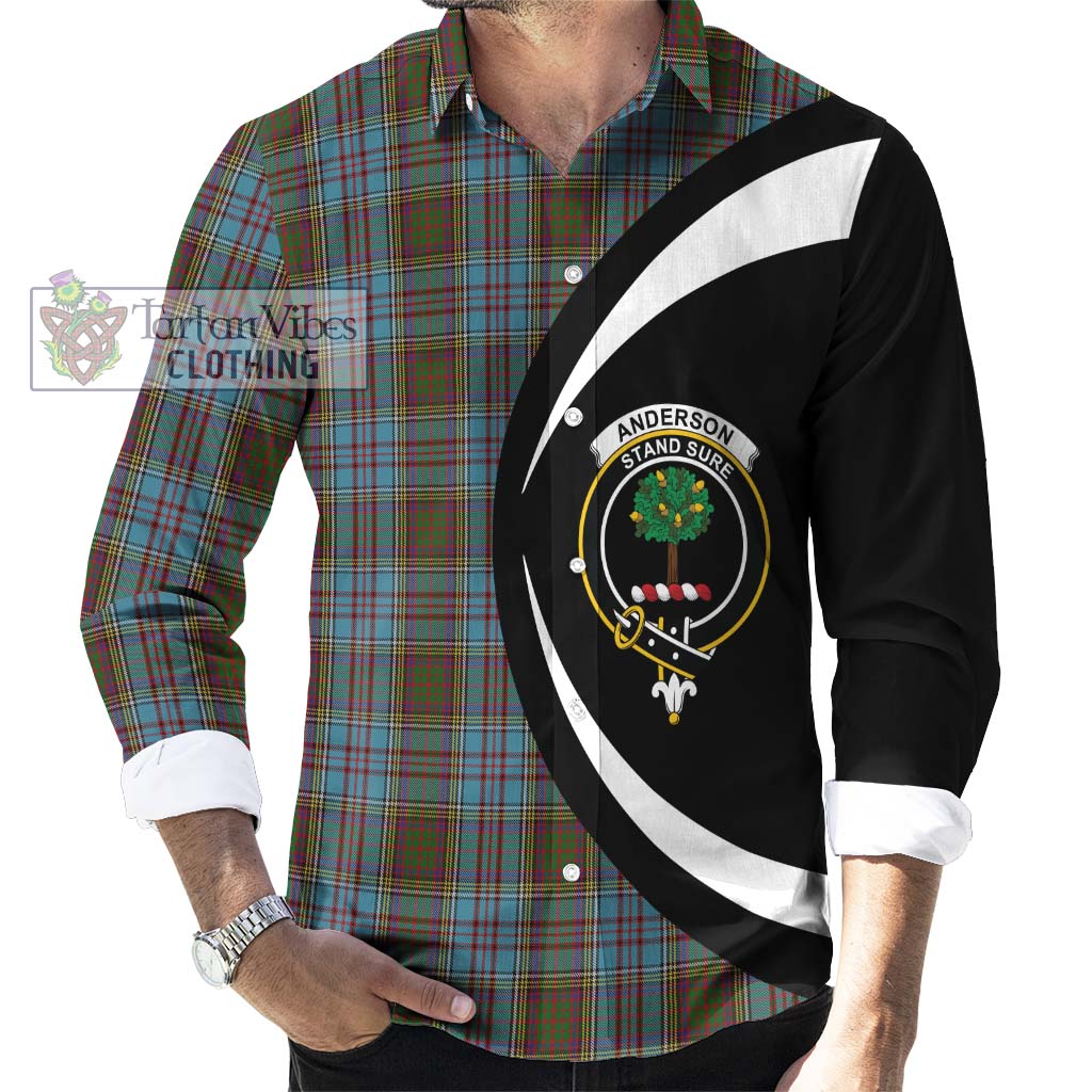 Tartan Vibes Clothing Anderson Tartan Long Sleeve Button Up with Family Crest Circle Style