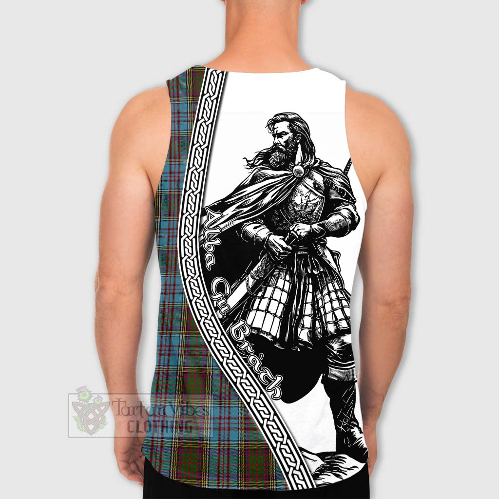 Tartan Vibes Clothing Anderson Tartan Clan Crest Men's Tank Top with Highlander Warrior Celtic Style