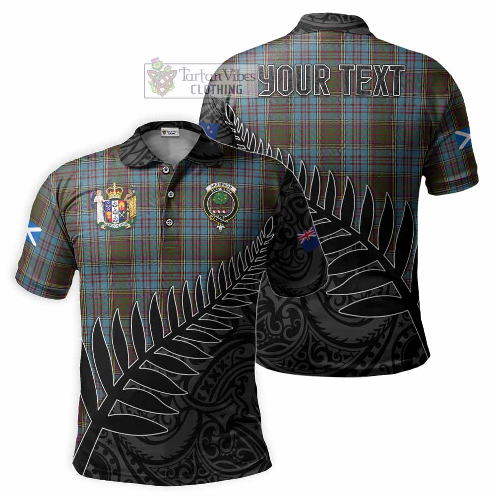 Anderson Crest Tartan Polo Shirt with New Zealand Silver Fern Half Style