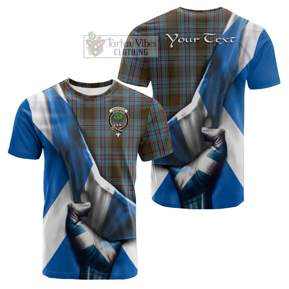 Tartan Vibes Clothing Anderson Tartan Cotton T-shirt with Family Crest Scotland Patriotic Style