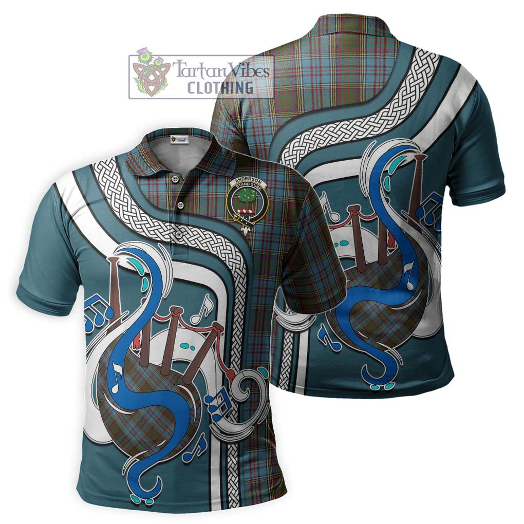 Tartan Vibes Clothing Anderson Tartan Polo Shirt with Epic Bagpipe Style