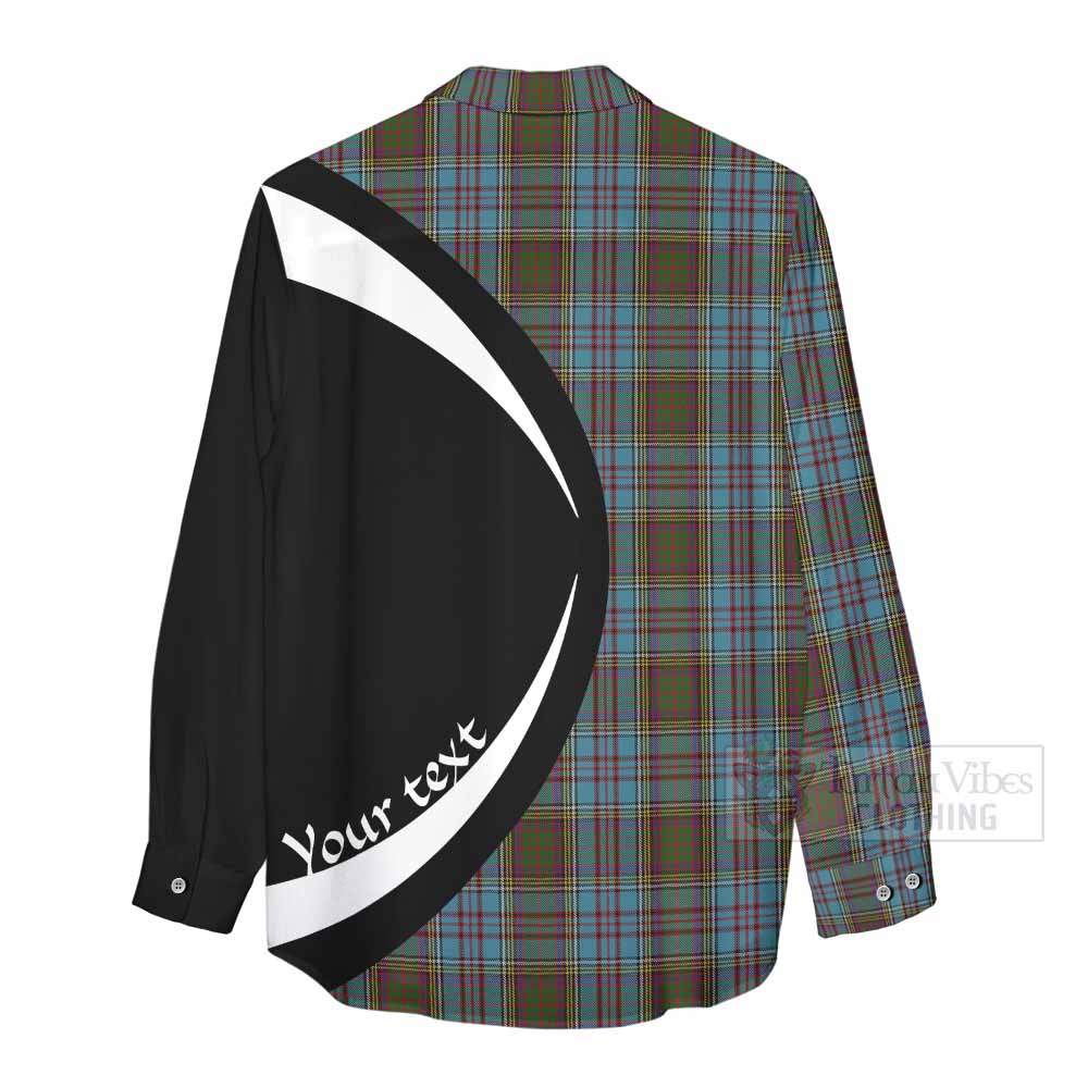 Tartan Vibes Clothing Anderson Tartan Women's Casual Shirt with Family Crest Circle Style