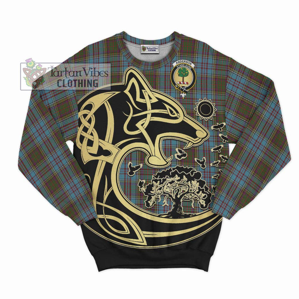 Anderson Tartan Sweatshirt with Family Crest Celtic Wolf Style - Tartan Vibes Clothing