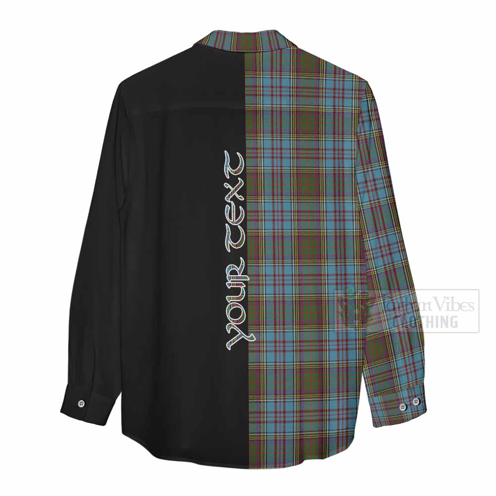 Tartan Vibes Clothing Anderson Tartan Women's Casual Shirt with Family Crest and Half Of Me Style