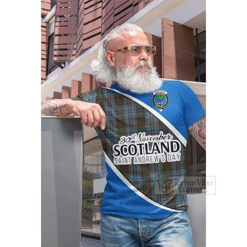 Tartan Vibes Clothing Anderson Family Crest Tartan Cotton T-shirt Celebrate Saint Andrew's Day in Style